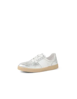 Harvey Metallic Leather Lace Up Trainers