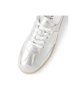 Harvey Metallic Leather Lace Up Trainers