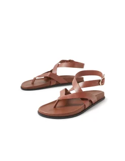 Havilo Cross Strap Leather Sandals