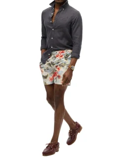 Hawaiian Print 17 Swim Short