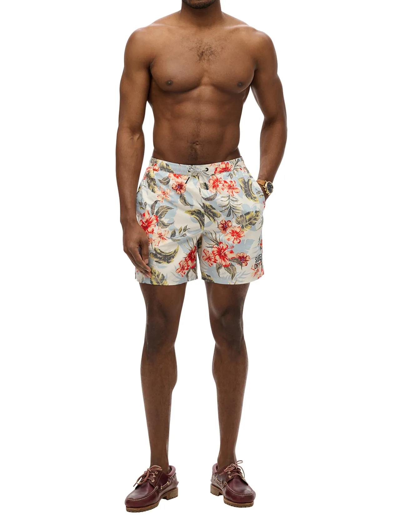 Hawaiian Print 17 Swim Short