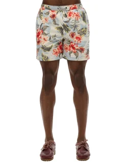 Hawaiian Print 17 Swim Short