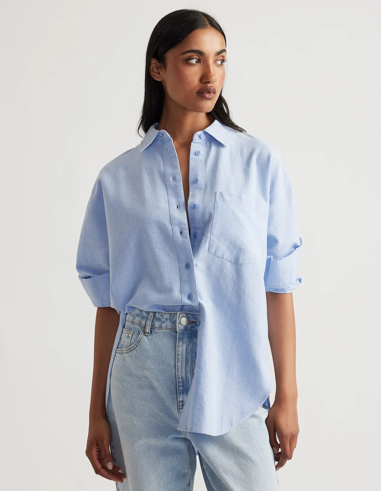 HEATHER OXFORD OVERSIZED SHIRT