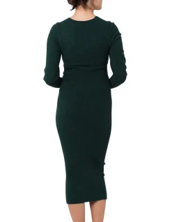 Heidi Nursing Knit Dress Forest