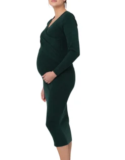 Heidi Nursing Knit Dress Forest