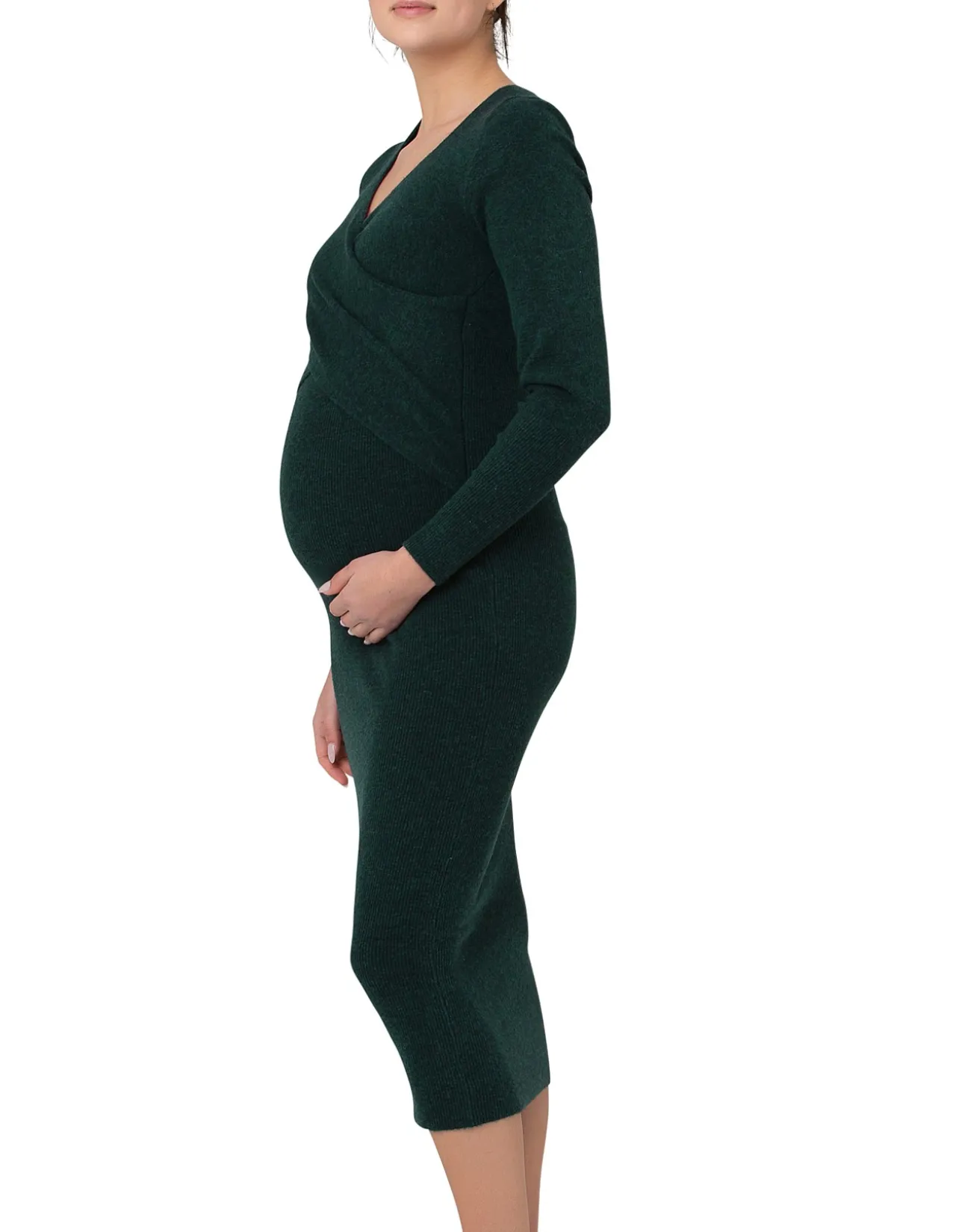 Heidi Nursing Knit Dress Forest