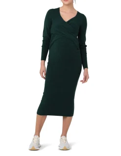 Heidi Nursing Knit Dress Forest