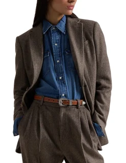 HERRINGBONE WOOL BLAZER