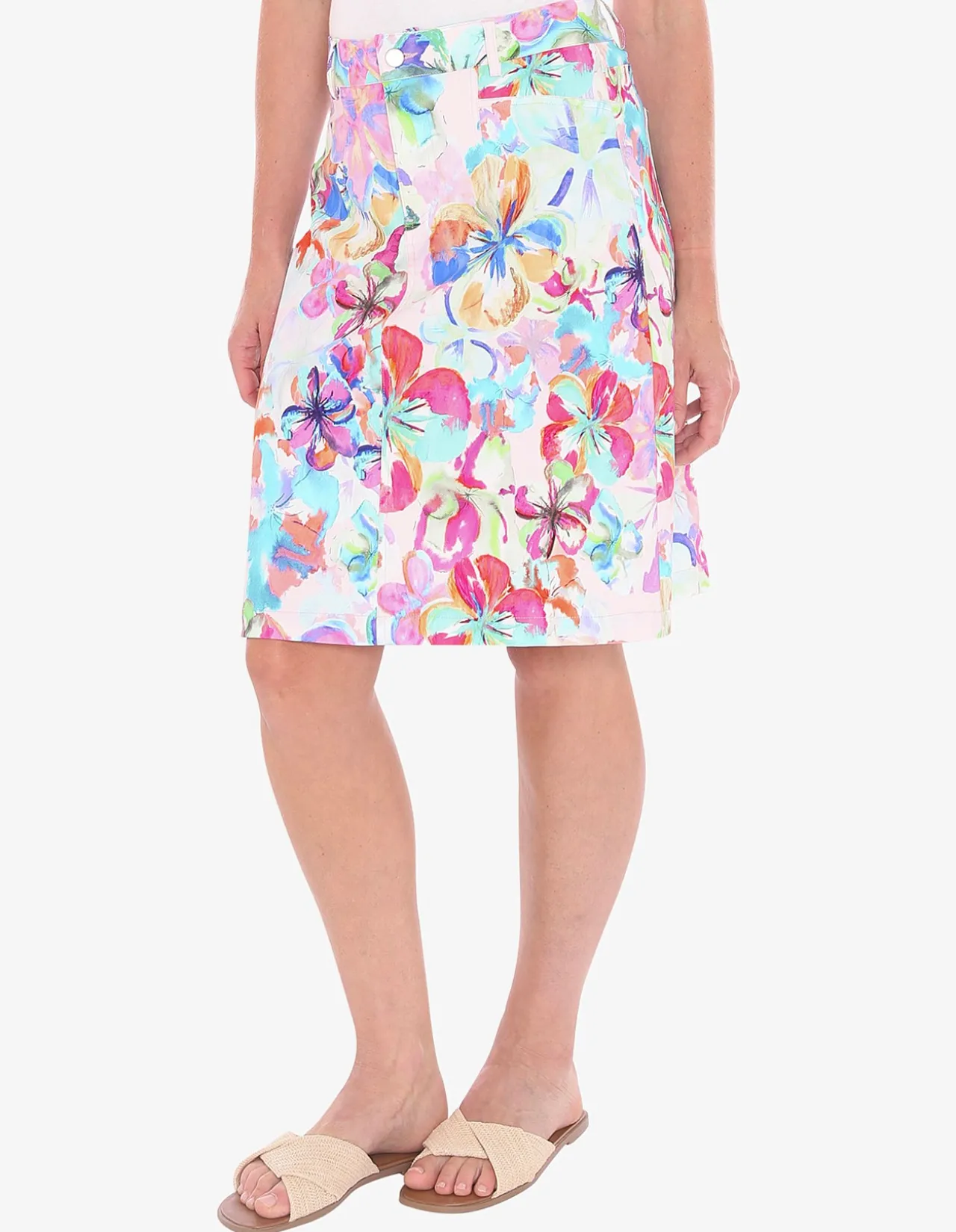 Hibiscus Haze Cotton Tab Sleeve Shirt