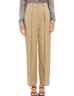 High Waist Pleated Loose Cotton Pants