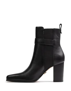 Holli Black Leather Ankle Boot
