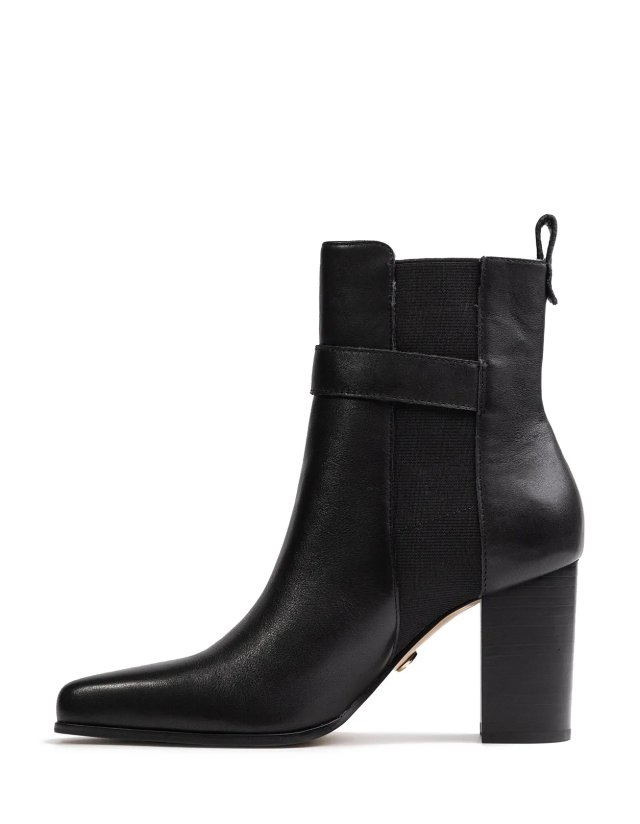 Holli Black Leather Ankle Boot