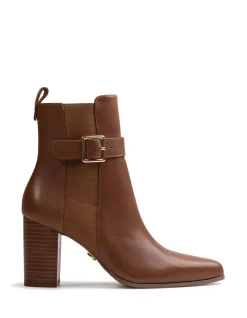 Holli Dark Cognac Leather Ankle Boot