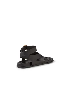 Huiro Cross Strap Buckled Flat Sandals