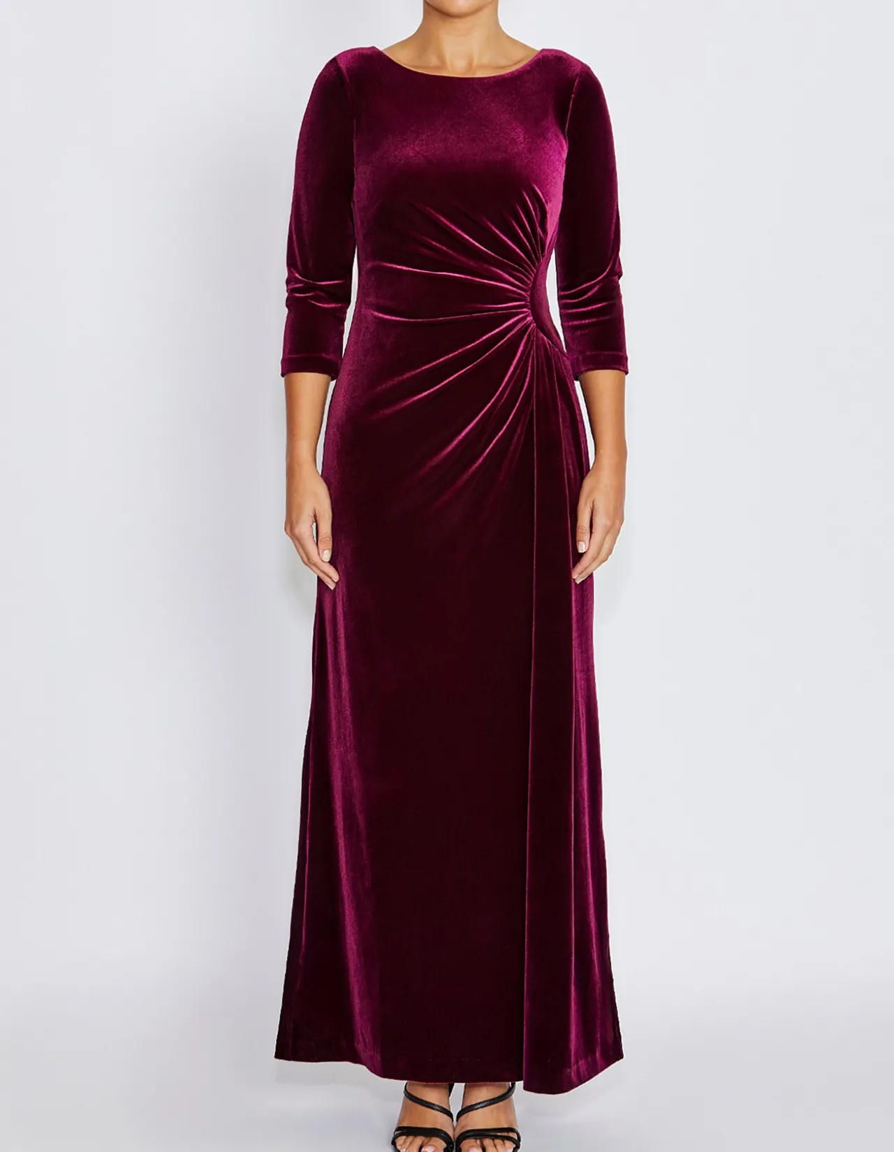 HUXLEY DARK BERRY VELOUR GOWN