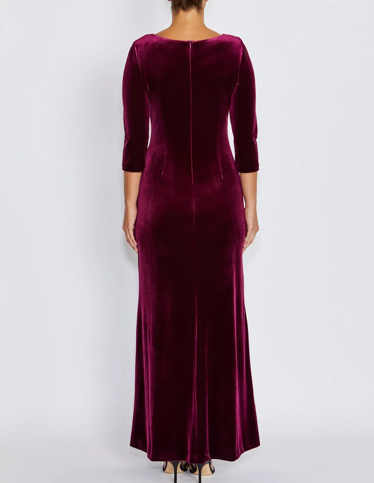 HUXLEY DARK BERRY VELOUR GOWN