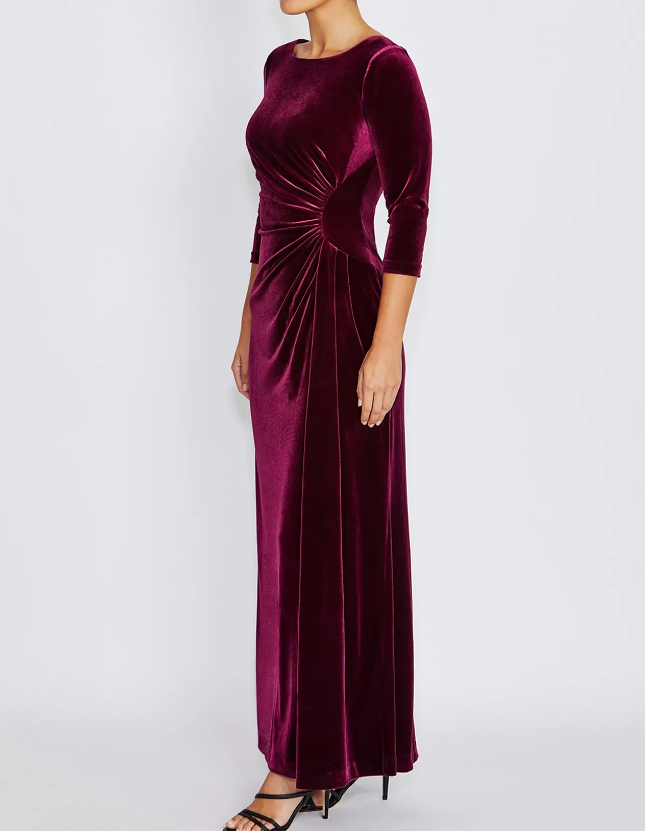 HUXLEY DARK BERRY VELOUR GOWN