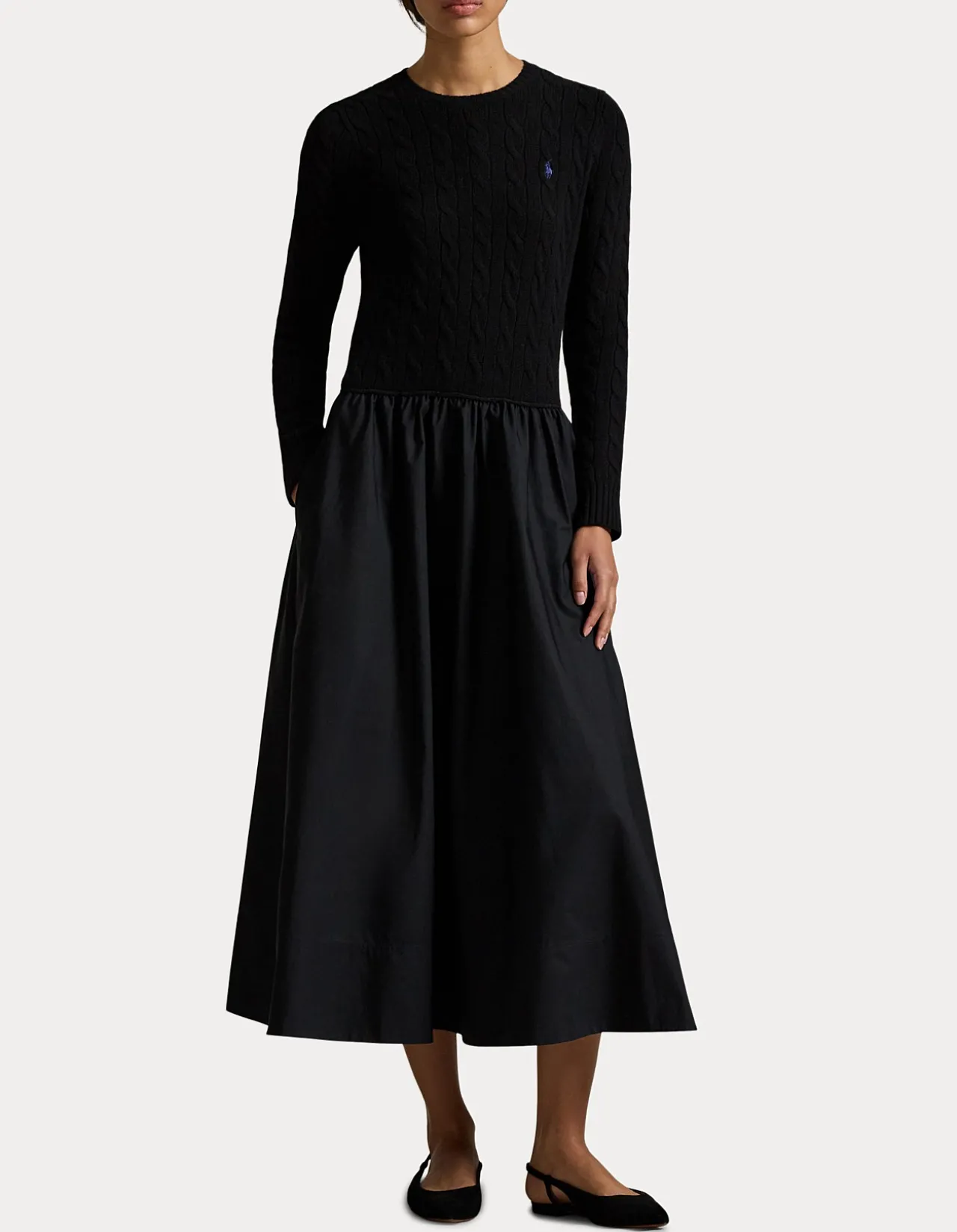 HYBRID CABLE SWEATER DRESS