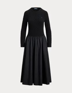HYBRID CABLE SWEATER DRESS