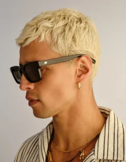 ICEBERG + BLACK SQUARE KHAKI MONO POLARIZED SUNGLASSES