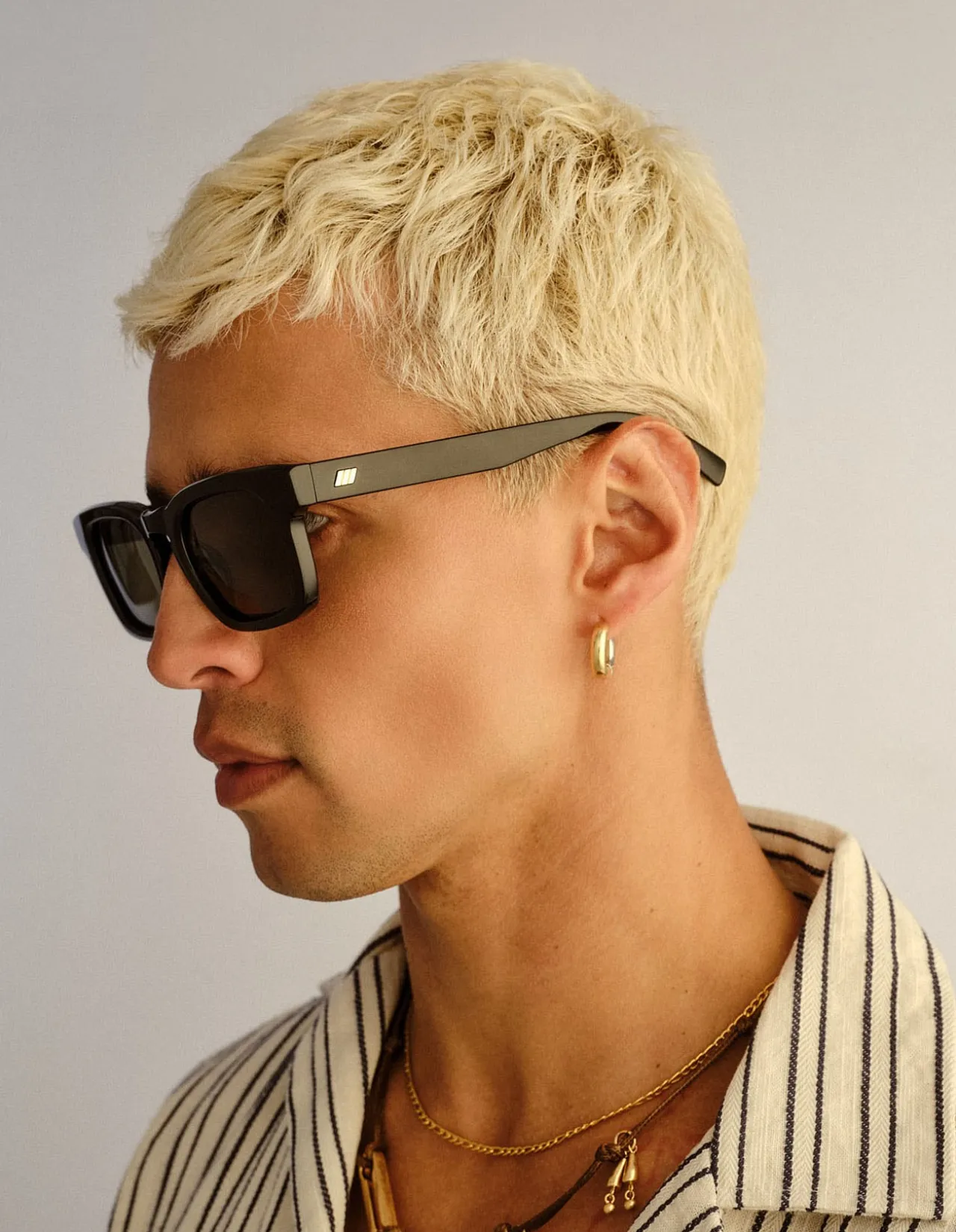 ICEBERG + BLACK SQUARE KHAKI MONO POLARIZED SUNGLASSES