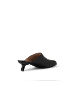 Iknow Low Rectangular Heel Leather Mules