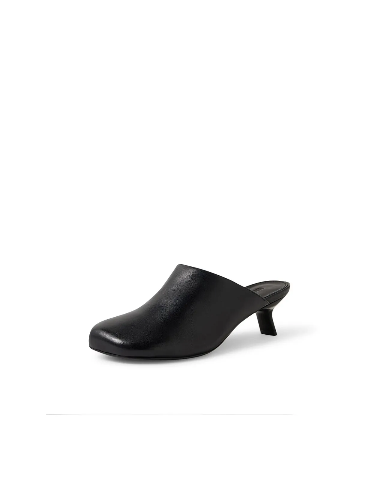 Iknow Low Rectangular Heel Leather Mules