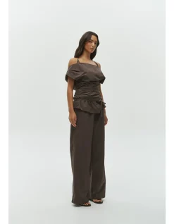 Iliah Relaxed Foldover Waist Wide Leg Pant