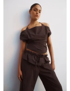 Iliah Relaxed Foldover Waist Wide Leg Pant