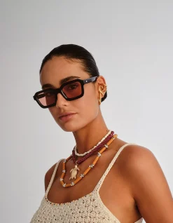 IMPOSSIBLE BLACK SQUARE CINNAMON TINT SUNGLASSES