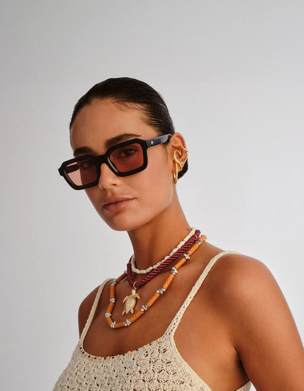 IMPOSSIBLE BLACK SQUARE CINNAMON TINT SUNGLASSES
