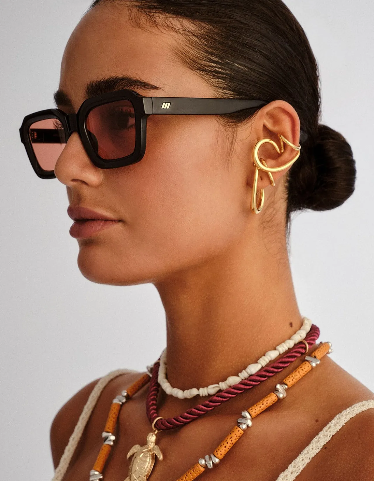 IMPOSSIBLE BLACK SQUARE CINNAMON TINT SUNGLASSES