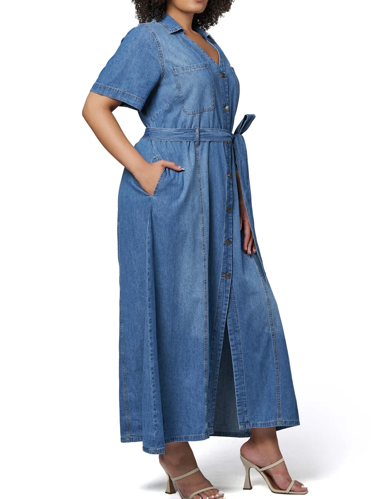 INDIGO TONIC - NAOMI CHAMBRAY MAXI DRESS