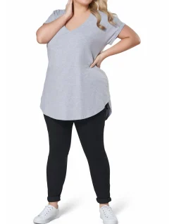 INDIGO TONIC - JACINTA LONGLINE V NECK TEE