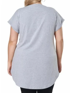 INDIGO TONIC - JACINTA LONGLINE V NECK TEE