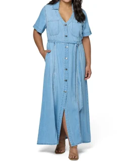 INDIGO TONIC - NAOMI CHAMBRAY MAXI DRESS