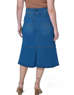 INDIGO TONIC - PENNY DENIM MIDI SKIRT