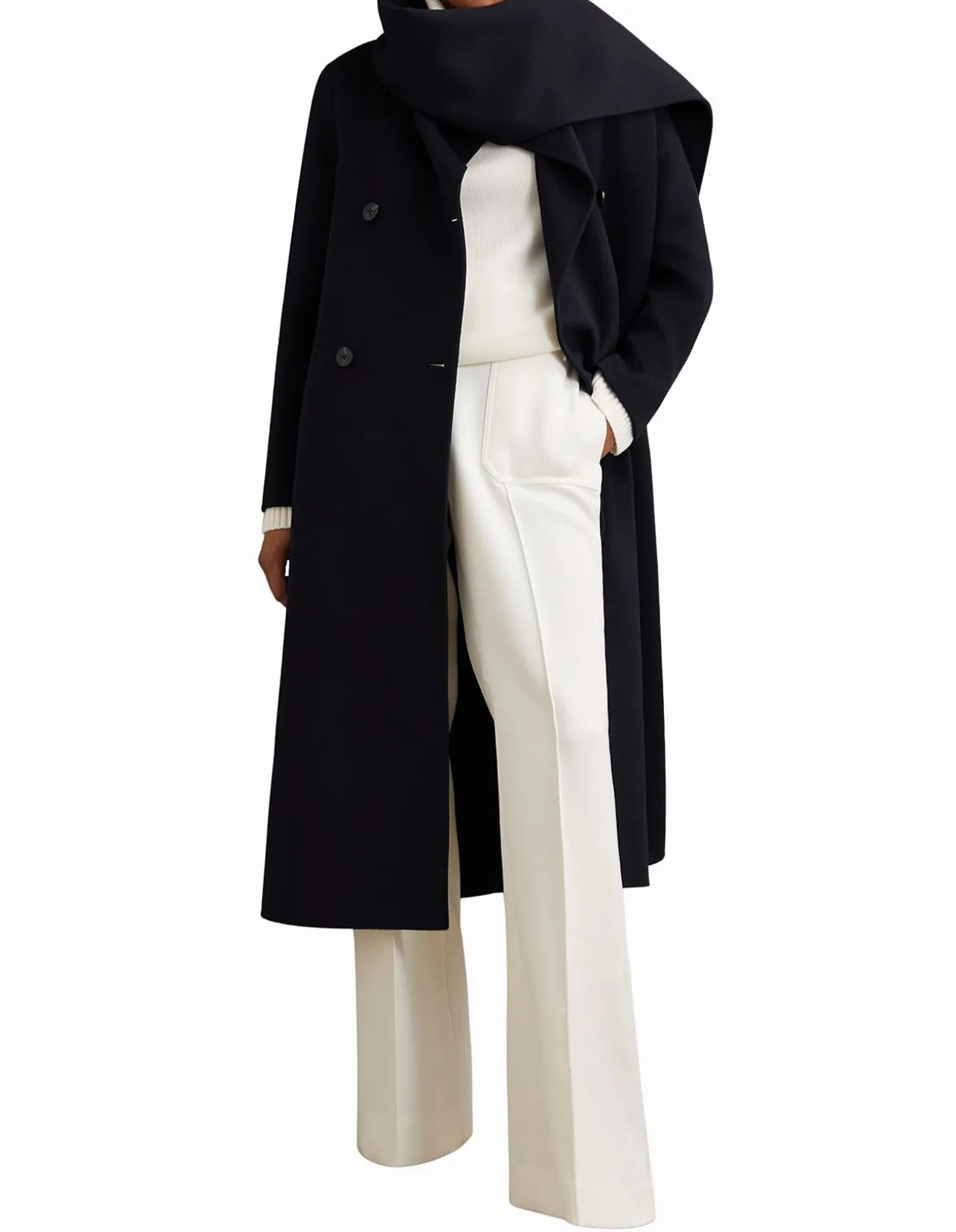 Indira Long Scarf Blindseam Coat