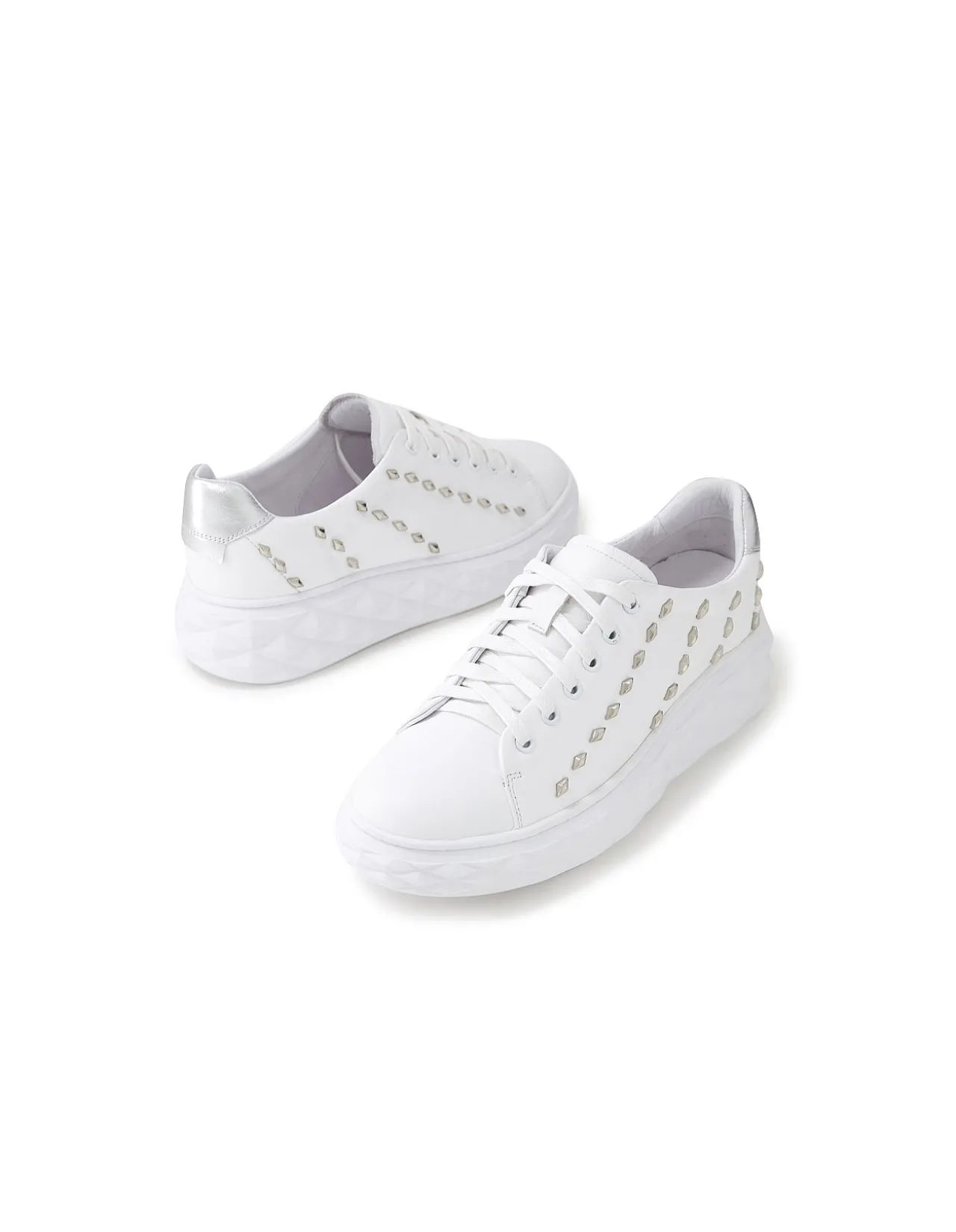 Iraz Jewelled Leather Platform Sneakers