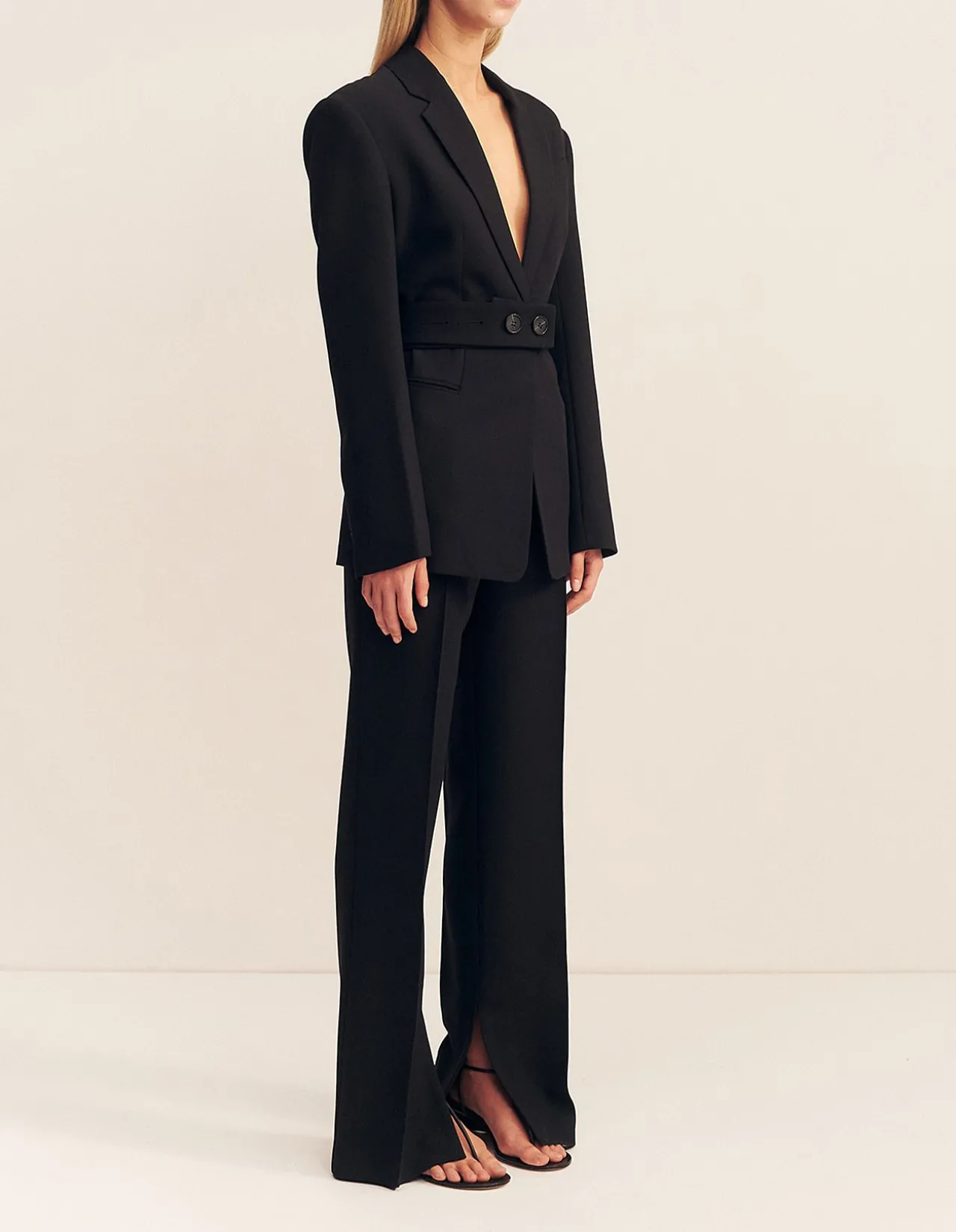 Irena Hourglass Single Breasted Blazer With Belt