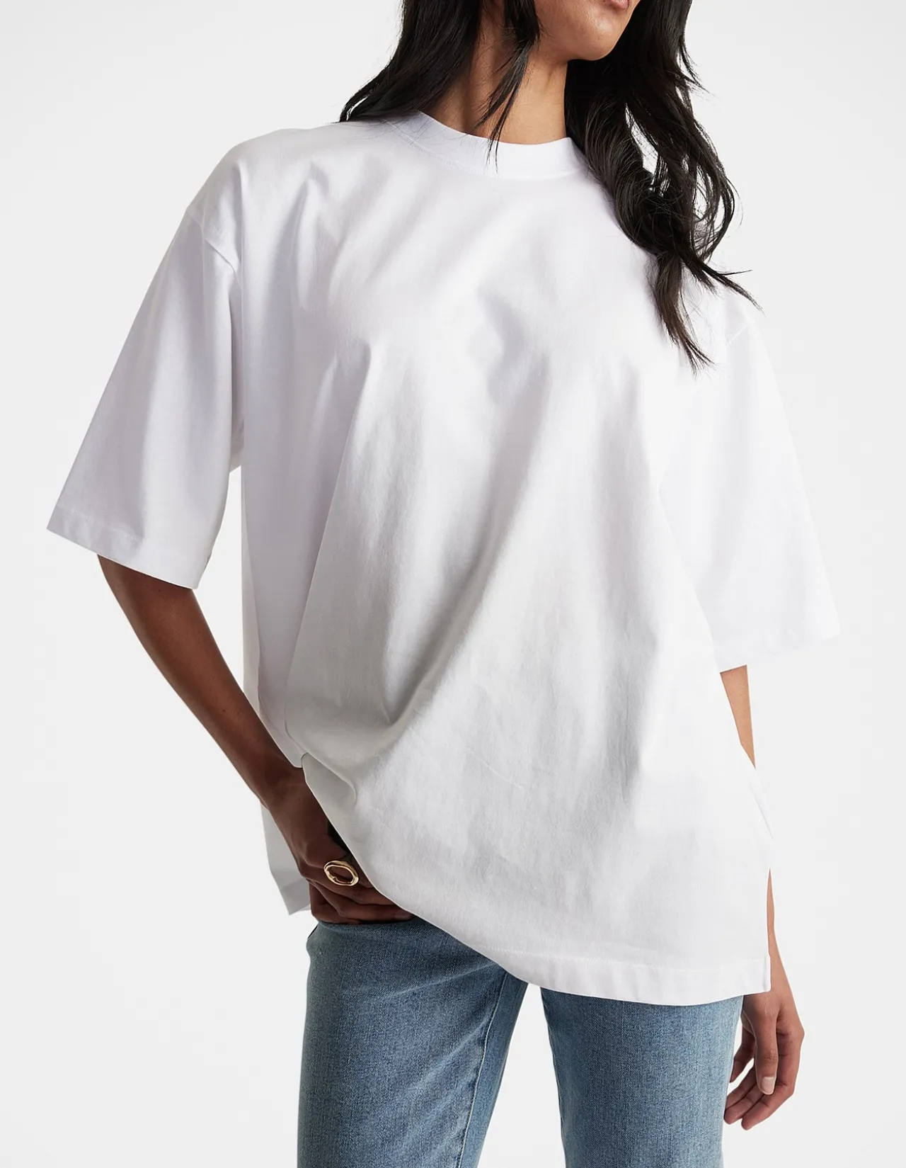 Isabella Oversized Cotton Crew Neck T Shirt