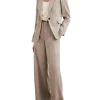 Isla Textured Wide Leg Tailored Pants
