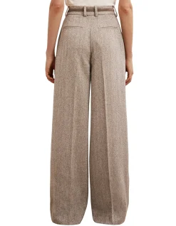 Isla Textured Wide Leg Tailored Pants