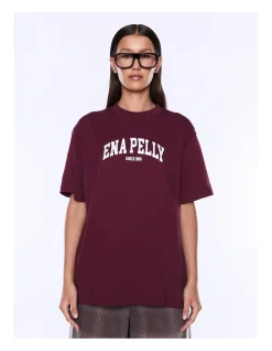 IVY RELAXED TEE - BURGUNDY