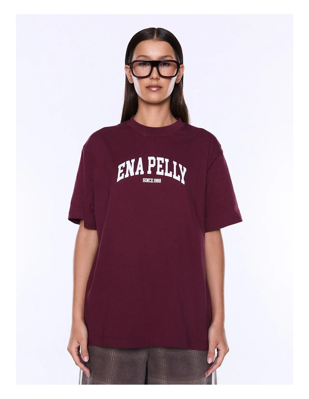 IVY RELAXED TEE - BURGUNDY
