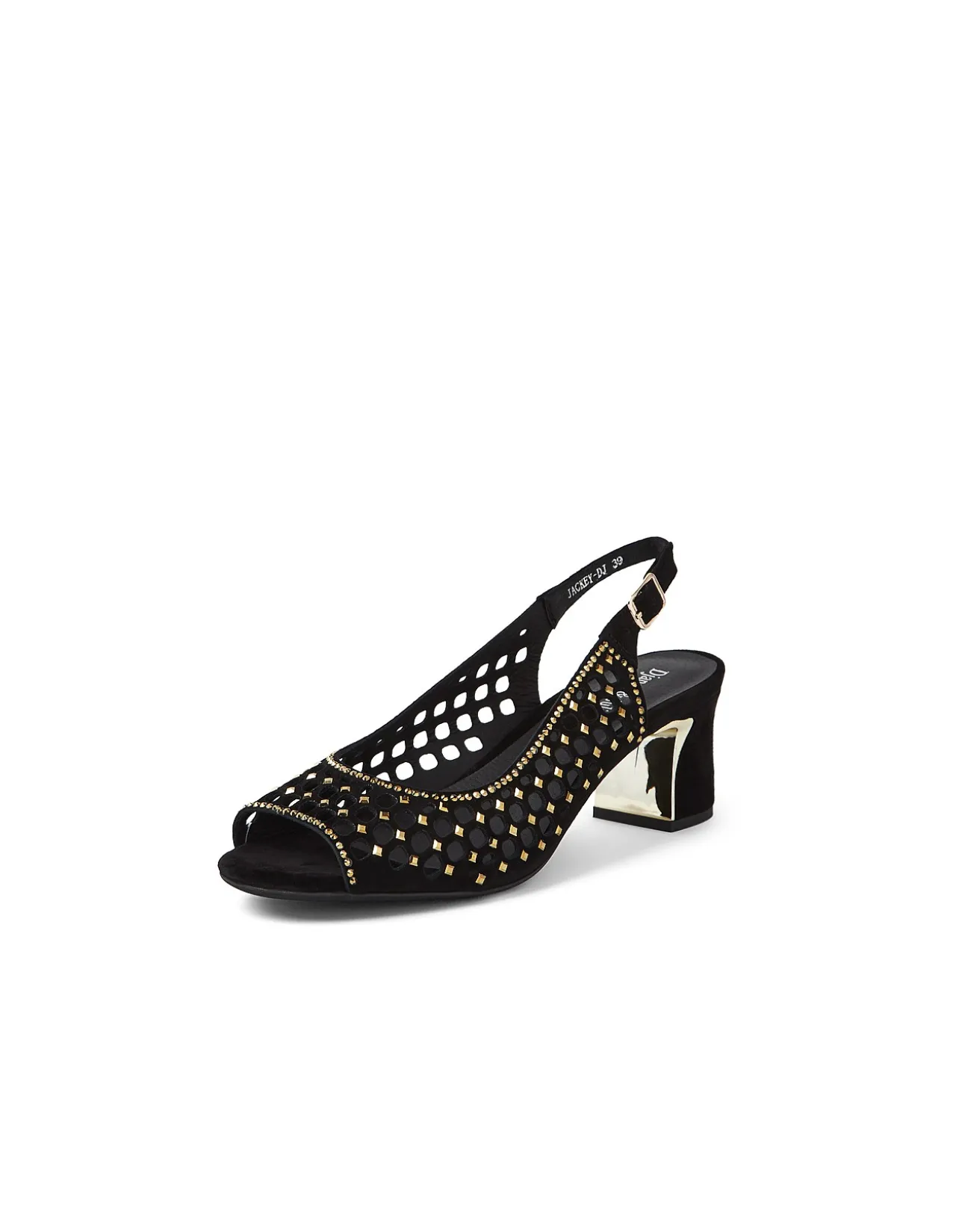 Jackey Jewelled Cut Out Block Heel Sandals