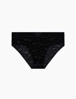 Jacquard Velvet Brief with Allover Devore Logo