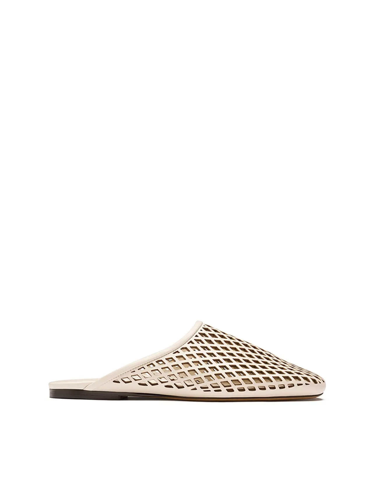 Jade Laser-Cut Leather Slip-On Flat