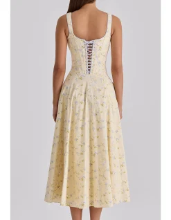 JAIME'FLORAL PRINT COTTON MIDI SUNDRESS