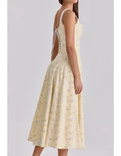JAIME'FLORAL PRINT COTTON MIDI SUNDRESS